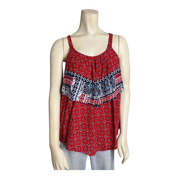 Festival Top Shirt Blouse Concert Summer Skimpy Beach Crop y2k Tank Boho L Large - Picture 1 of 4